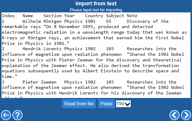 Input the text